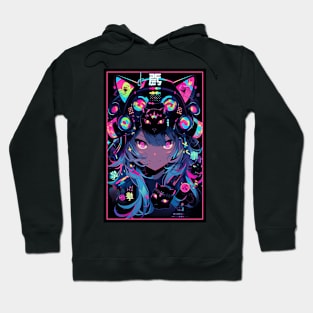 Anime Cat Girl Pink | Quality Anime Design | Chibi Cat Girl Miaw | Manga Anime Art Hoodie